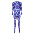 thumbnail image 3 of RUNQHUI Women Fish Scale Printed Long Sleeve Jumpsuit Bodysuit Mermaid Full Body Rompers Type C XL, 3 of 6
