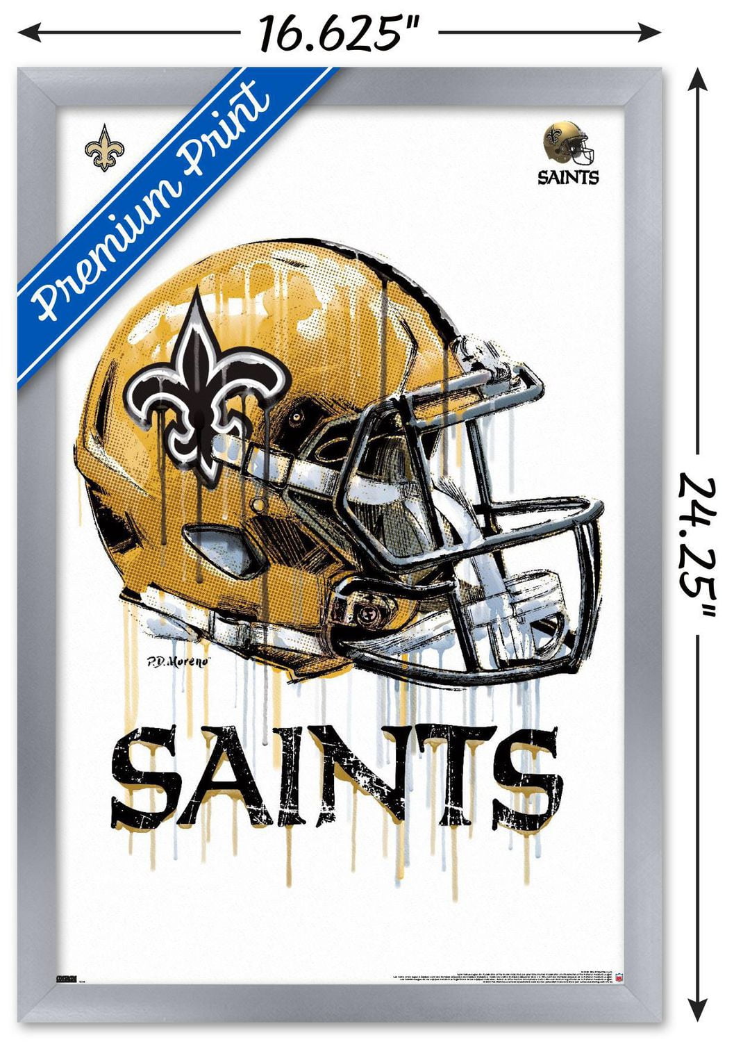 NFL New Orleans Saints - Drip Helmet 20 Wall Poster