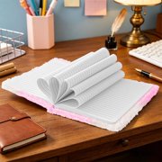 Vacemry Plushes Cover Notebook, Furry Fabric Notebook Teen Diary, Cute Fuzzy Cover Notebooks ForSchoolSeason, Lined Pages Notebook For Classroom Office Home
