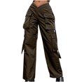 thumbnail image 1 of Birdeem Womens Street Style Fashion Design Sense Multi Pocket Overalls Low Waist Sports Pants, 1 of 8