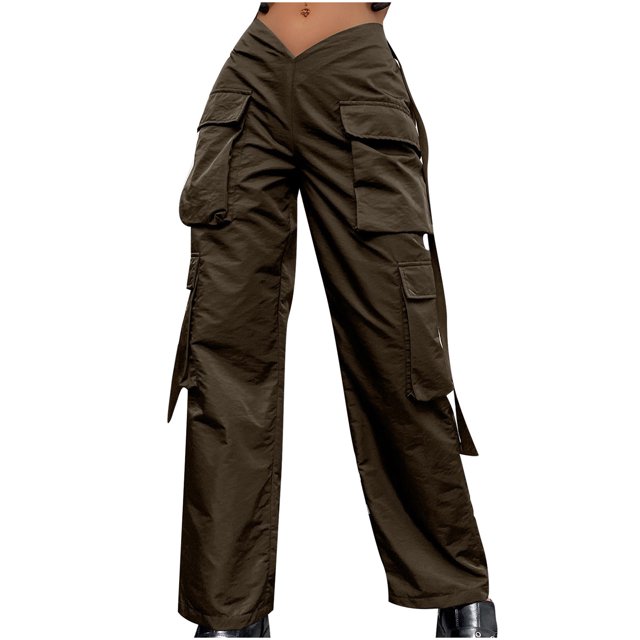 Birdeem Womens Street Style Fashion Design Sense Multi Pocket Overalls Low Waist Sports Pants