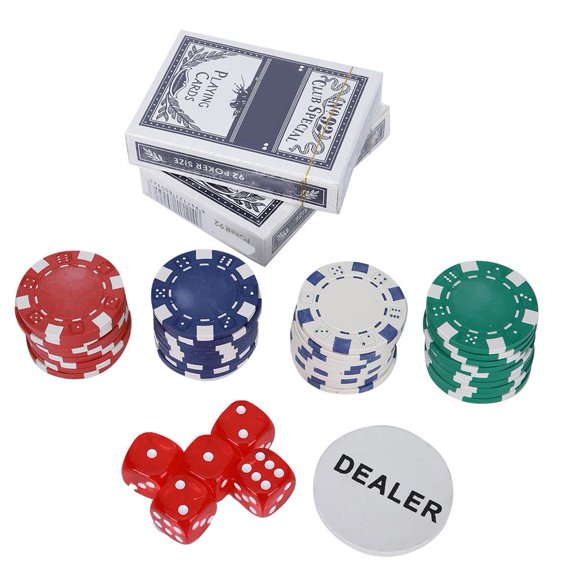 OTVIAP Poker Chips Set,Adult Game,200PCS Poker Chips Game Set with Cards Dices Portable Aluminum Case for Kids Adults