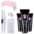 thumbnail image 1 of DouborQ 15ml Nail Poly Quick Building Gel UV Gel Spatula Brush Extension False Tips Set UV Lamp, 1 of 7