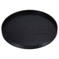 thumbnail image 1 of Unique Bargains 10" Wood Serving Tray Round Decorative Platter Home Kitchen Table, Black, 1 of 5