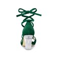 thumbnail image 2 of BLISSFUL STEP Women Velvet Lace-Up Clear Block Heel Sandals Green 9, 2 of 7