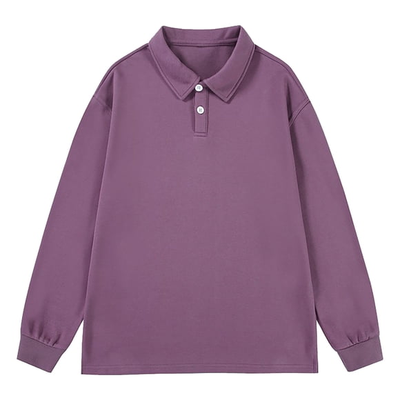 FhsagQ Men's Shirts Mens Shirts Tops Cotton Men'S Heavy Solid Color Sweatshirt Hoodie Loose Lapel Long Sleeve T Shirt Assorted Coat Mens Shirts Dark Grey Men's Shirts Super Fit Purple M