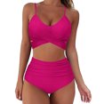 thumbnail image 2 of Gupgi Hauts de Bikini à Bretelles Spaghetti pour Femmes + Culottes de Bikini Imprimé Léopard, 2 of 6