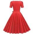 thumbnail image 3 of Pompotops Robe de Soirée Bal pour Femme à Manches Courtes Style Années 1950 Ménagère, 3 of 9