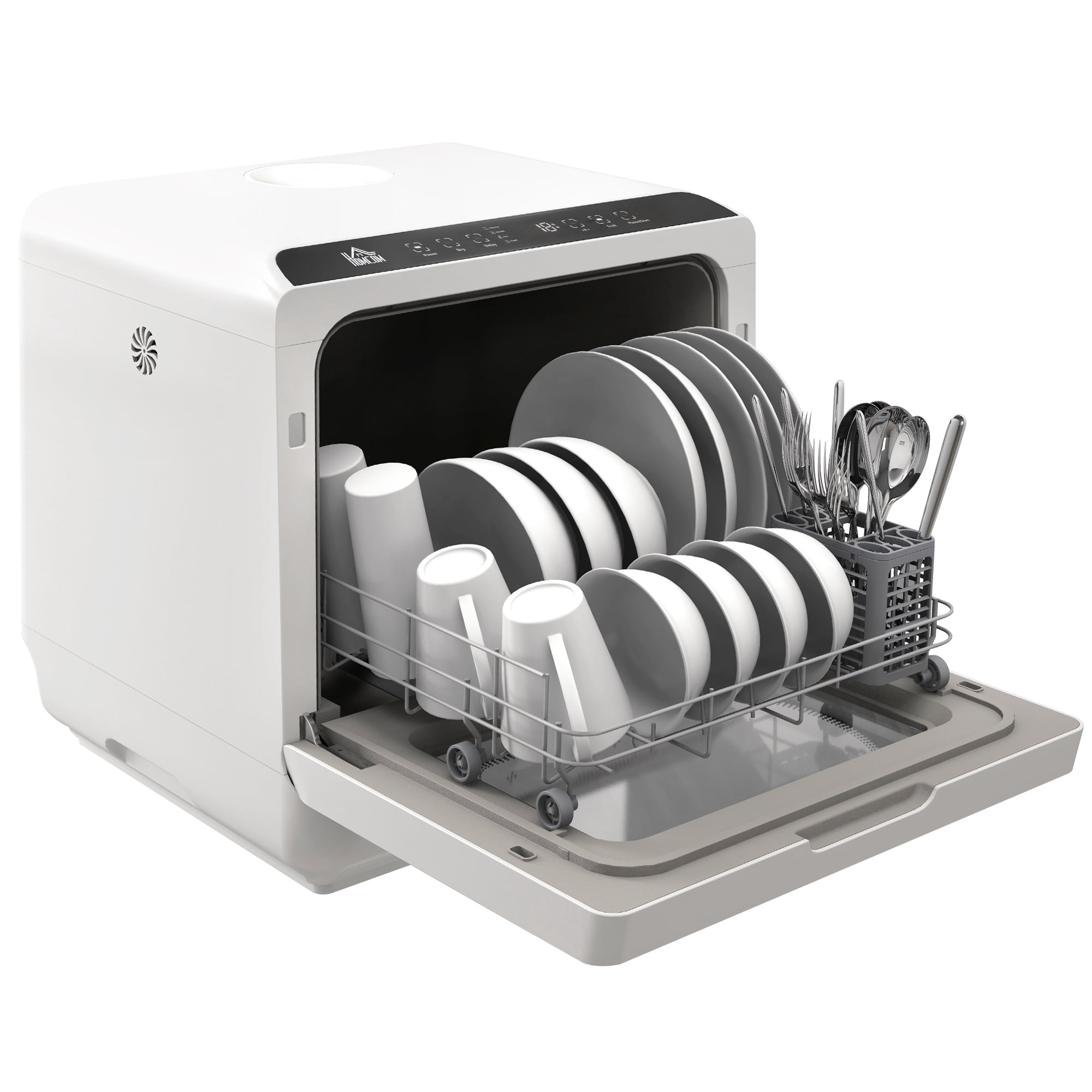 CoSoTower Portable Dishwasher, Counter Dishwasher with 4 Place Settings, 5 Washing Programs, Air-Dry Function, 6L Water Tank