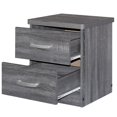 thumbnail image 3 of Pemberly Row Contemporary Faux Wood 2 Drawer Nightstand in Gray, 3 of 8