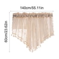 thumbnail image 3 of Sheer Valances for Small Windows, Lace Drapes with Tassels, Beige Polyester, 55.11x23.62in, Decorative Swags for Kitchen Living Room, Rod Pocket, Machine Washable, Good Gift, 3 of 7