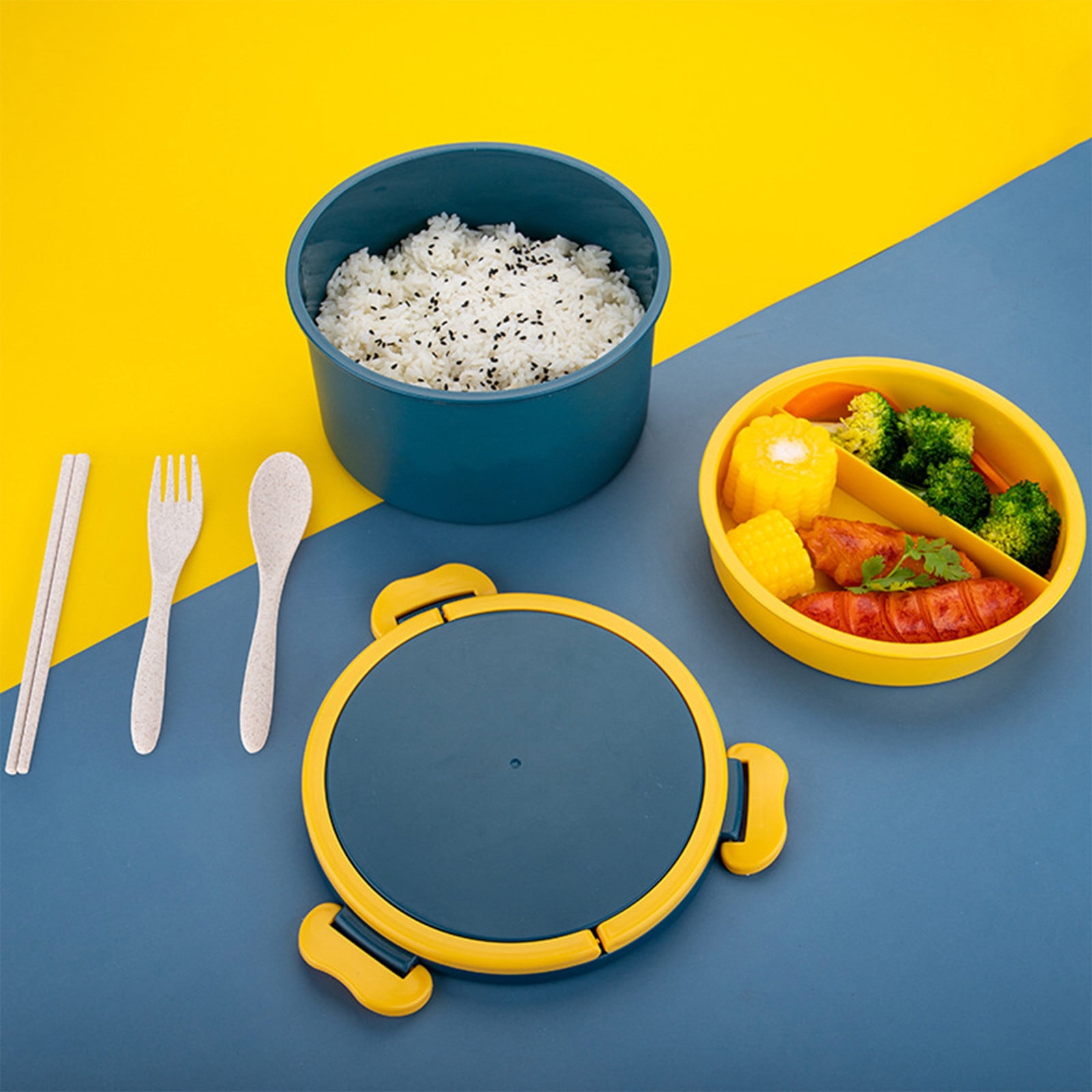 Dvkptbk Bento Boxes Lunchbox Student Lunchbox Leak-Proof Lunchbox for Students Household Double Lid Soup Bowl Lunchbox Mom's Choice Student Lunch Box Kitchen & Dining