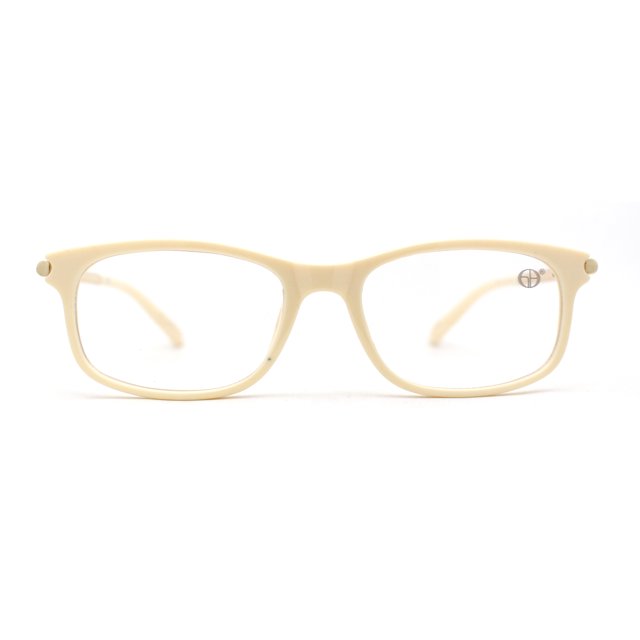Chic Elegant Rectangle Designer Style Clear Lens Fashion Eyeglasses Ivory