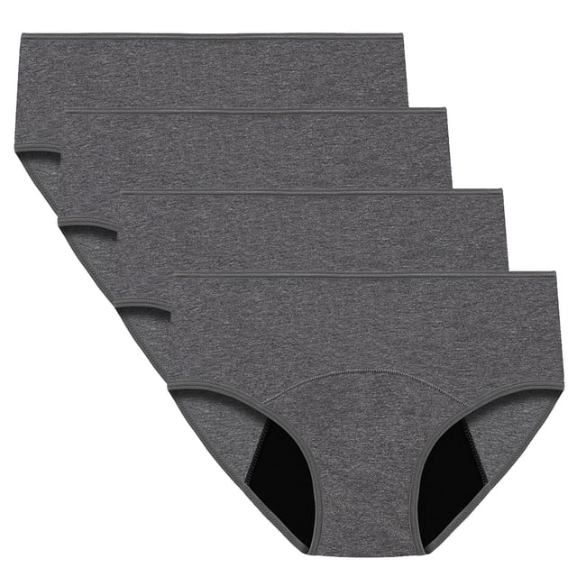 Culottes Menstruelles Étanches pour Femmes, Réutilisables, Confortables, Taille Mi-Haute, Hipster, Lot de 4