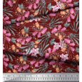 thumbnail image 3 of Soimoi Polyester Crepe Fabric & Orchids Floral Print Sewing Fabric Yard 52 Inch Wide, 3 of 3