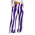 thumbnail image 1 of Pants for Women, Womens Fashionable Striped Printed Drawstring Wide Leg Pants, 1 of 4