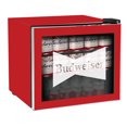 thumbnail image 1 of Budweiser 1.6-cu ft Glass Door Beverage Fridge - Red, 1 of 2
