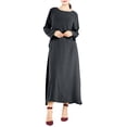 thumbnail image 1 of Erwazi Robe Tunique d'Automne pour Femmes, Décontractée, Ample, à Manches Longues, Col Rond, Fluide, Longue, Maxi, 1 of 2