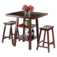 thumbnail image 4 of Winsome Orlando 3 Piece Set High Table, 2 Shelves with 2 Saddle Seat Stools, 4 of 6