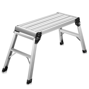 Costway HD EN131 Plateforme en Aluminium Cloison Sèche Escabeau Pliant Banc de Travail Tabouret Échelle