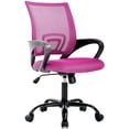 thumbnail image 1 of BestOffice Ergonomic Mesh Office Chair, Mid-Back Swivel Rolling Task Chair with Lumbar Support & Adjustable Armrests, Pink, 1 of 7