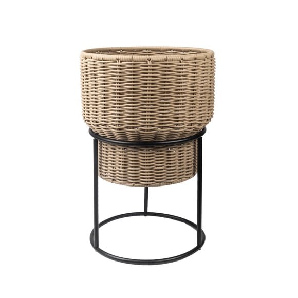 Better Homes & Gardens 12 inch Celeste Resin Planter with Metal Stand