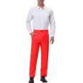 thumbnail image 2 of INSPIRE CHIC Pantalon Habillé pour Homme, devant Plat, Coupe Droite, Uni, Bal de Promo, 30, Rouge, 2 of 6