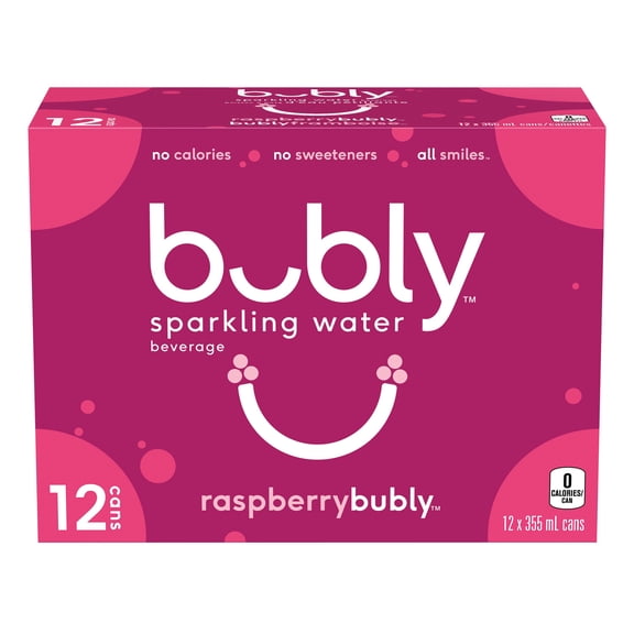 Bubly™ Eau Pétillante Saveur Framboise 12 x355 mL, Canettes