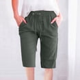 thumbnail image 2 of Timegard Womens Plus Size Shorts Elastic Waisted Drawstring Lightweight Casual Knee Length Shorts with Pockets, 2 of 5
