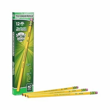 Dixon Ticonderoga Crayons, H Plomb Dur, Noir