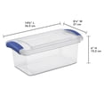 thumbnail image 2 of Sterilite 6.6 Liter Latch Box, Small Clear Plastic Storage Bin with Lid, Blue Latch, 2 of 4