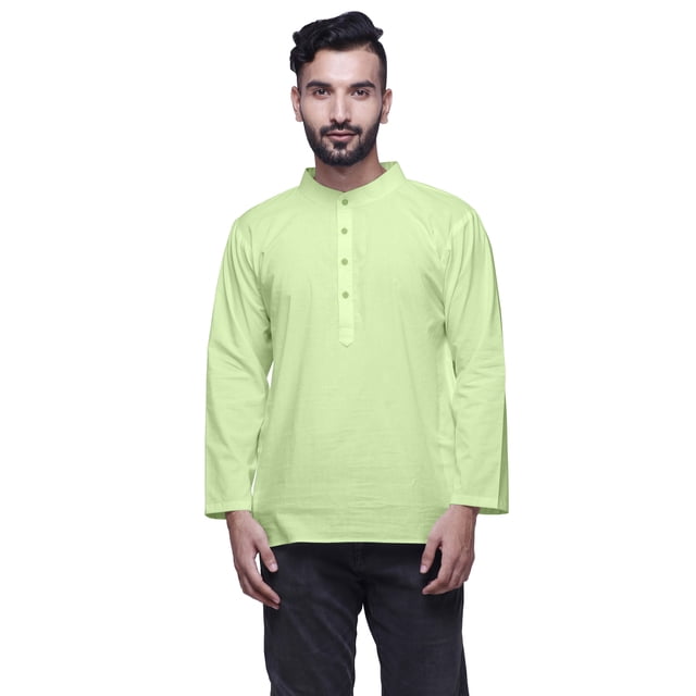 Atasi Mens Kurta Shirt Solid Mandarin Collar Kurta For Boys Short Kurta