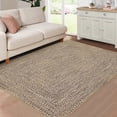 thumbnail image 1 of YUSAZENS 5'x7' Area Rug, Braided Print, Machine Washable, Non-Slip, Low Pile, Solid Farmhouse Carpet for Bedroom, Living Room, Dining Room, Office, Yellow, 1 of 10