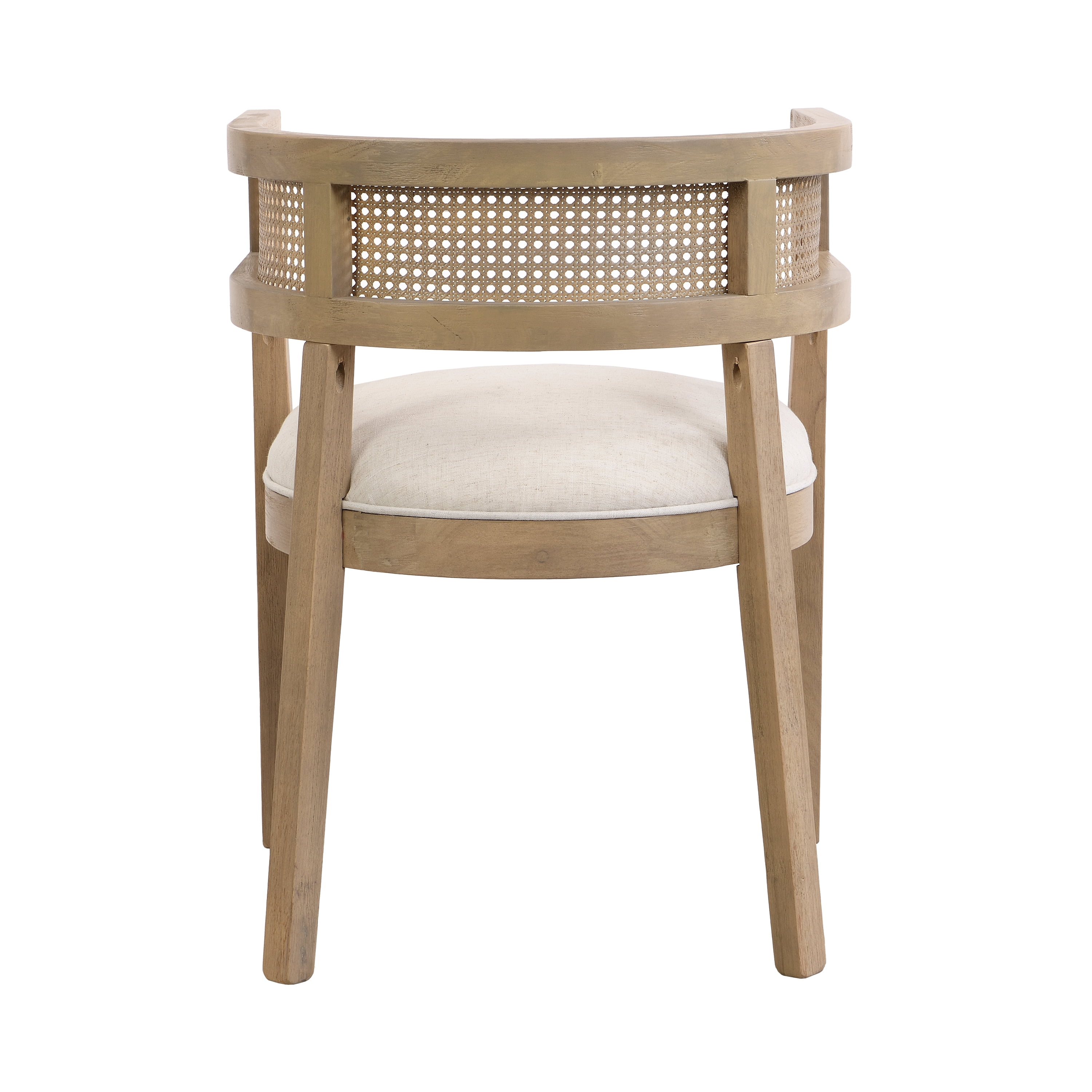 Ensemble de 2 chaises de salle à manger Noble House, dossier rond en rotin, beige et naturel Frêne