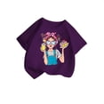 thumbnail image 3 of PMVFHDE Hauts d'Été pour Filles Hauts pour Fille T-Shirt Fille Été Hauts pour Filles T-Shirts pour Fille Coupe Ample Enfant Filles Mignon Graphique Col Rond Manche Courte Tee T-Shirt d'Été Violet,11-12 Ans, 3 of 5
