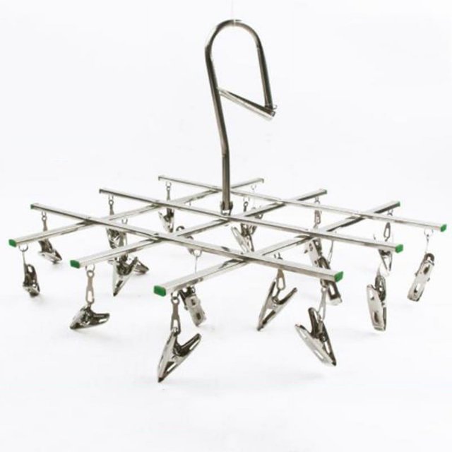 suyin Heavy Duty Stainless Steel Hanger With 20 Clips For Underwear And Socks