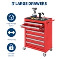 thumbnail image 1 of QinaQin 5/7-Drawer Rolling Tool Cart, Keyed Lock, Large Capacity, Black/Red/Blue, 1 of 7
