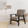 thumbnail image 2 of Designart « Éclat Floral Rétro en Orange et Sarcelle » Fauteuil d'Appoint Rembourré à Motif Floral Orange - Fauteuil de Style Champêtre pour Salon, 2 of 7