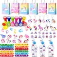 thumbnail image 1 of Unicorn Party Favors, 134pcs Unicorn Birthday Party Favors Set - Goodie Bags Slap Bracelet Unicorn Stickers Keychain Stampers Rings for Unicorn Themed Party Favors, 1 of 6