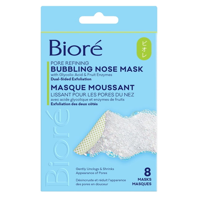 Bioré Pore Refining Bubbly Nose Mask 8ct, for All Skin Types