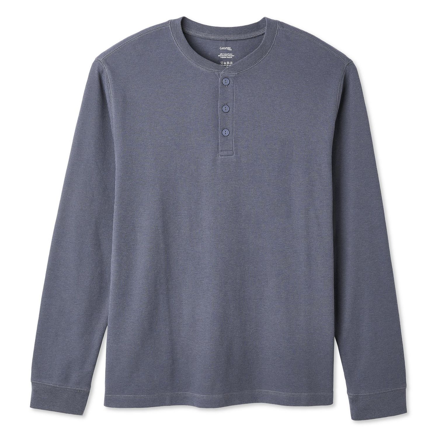 George Men's Long-Sleeve Henley T-Shirt