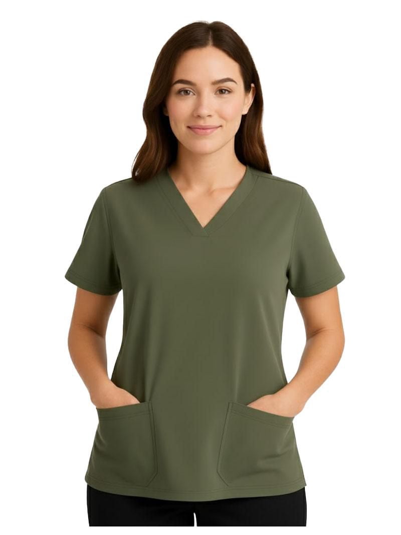 Haut de blouse médicale à col en V pour femmes FLEX SCRUBS™