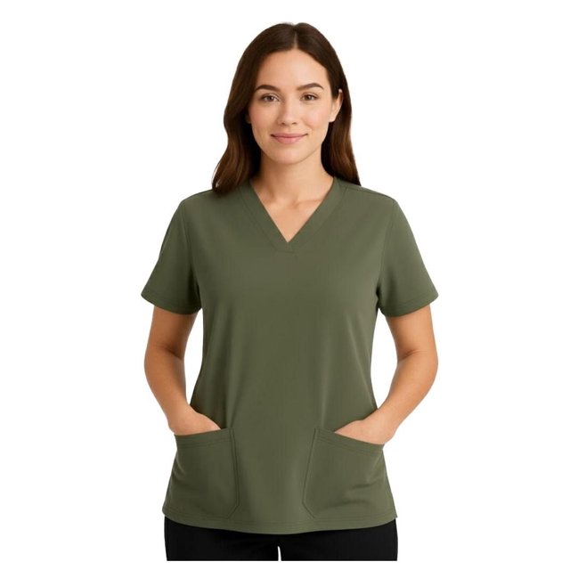 Haut de blouse médicale à col en V pour femmes FLEX SCRUBS™