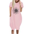 thumbnail image 2 of Robes d'Été Grande Taille pour Femmes 2024 Robe Décontractée Ample à Imprimé Tournesol Robe à Manches Courtes à Col en V Économisez jusqu'à 65 % de Rabais!, 2 of 5