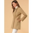 thumbnail image 4 of INSPIRE CHIC Women's Turn Down Collar Double Breasted Mid Length Overcoat, 4 of 6