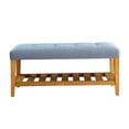 thumbnail image 2 of ACME Charla Bench in Blue & Oak, 2 of 3