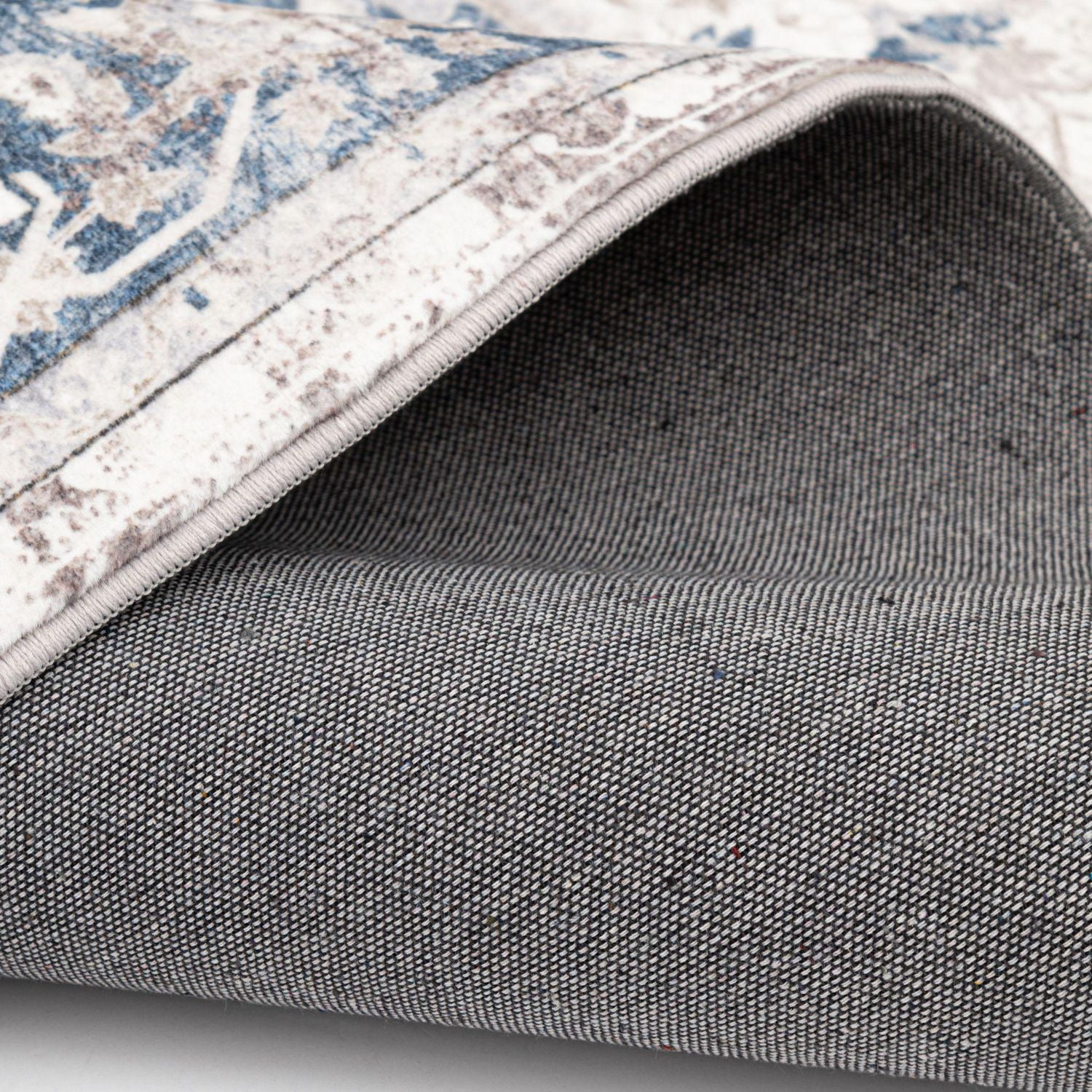 Tapis tissé beige et bleu foncé Banburry