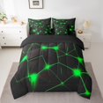 thumbnail image 2 of Erosebridal Abstract Bedding Sets King Size, Green Black Comforter Sets with Sheets, Geometric Line Decor, Reversible 7pcs, 2 of 5