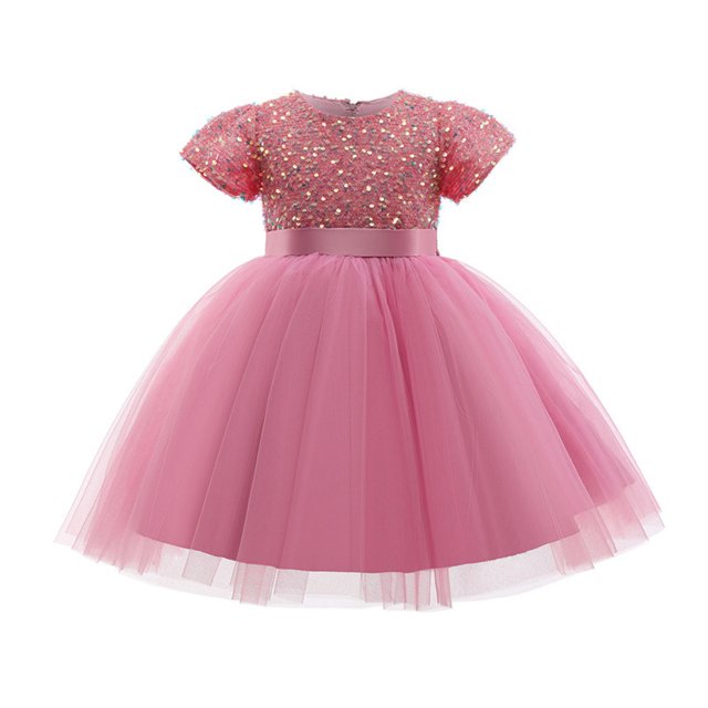 EGNMCR Vêtements pour Bébé Fille Jupe Longue Bébé Fille Robe de Performance Princesse Nœud Papillon Jupe Robe