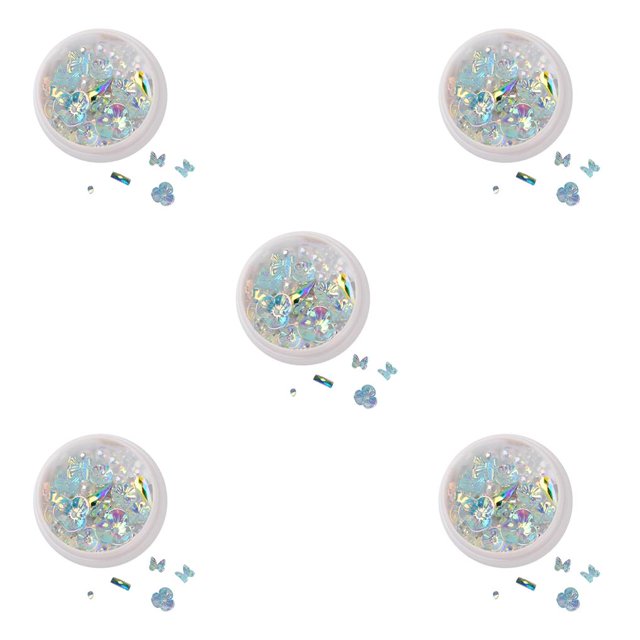 maskred 1/2/3/5 Art Crystal Flower Shining Rhinestone Pearl Sequin Rhinestone Manicure Decoration No.6 5PCS